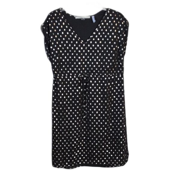 Collective Concepts Pea In The Pod Black Metallic Polka Dot Maternity Dress S - Picture 1 of 5